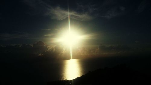 Scenic view of silhouette sun against sky during sunset