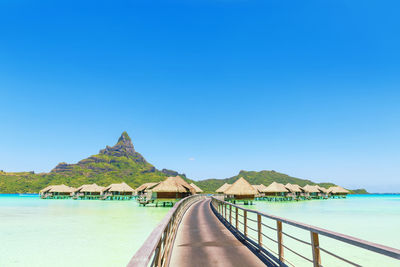 View of sea against blue sky