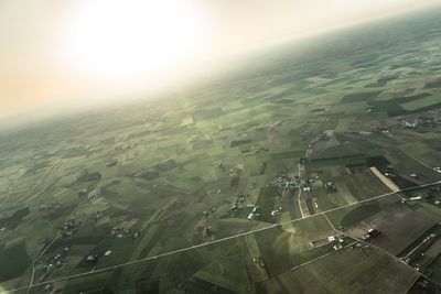 Aerial view of agricultural landscape