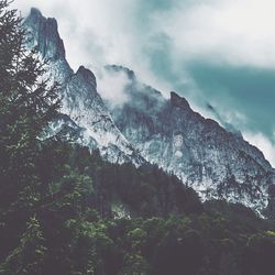 Low angle view of mountain against sky