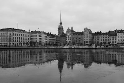 Reflection of buildings in water