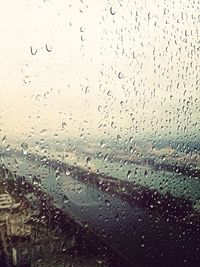 Close-up of water drops on glass