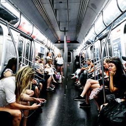 Group of people in train