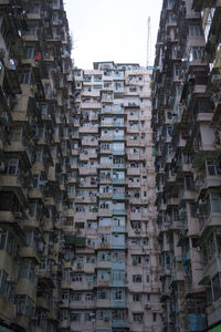 Low angle view of residential buildings against sky