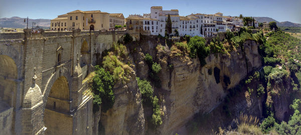 Panoramic view of old buildings in city