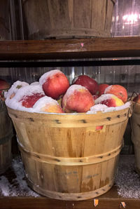 Close-up of apples in basket