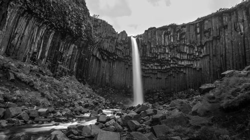 Panoramic view of cave against sky