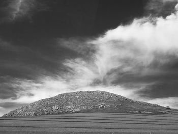 Scenic view of land against sky