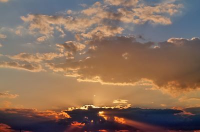 Low angle view of sky during sunset