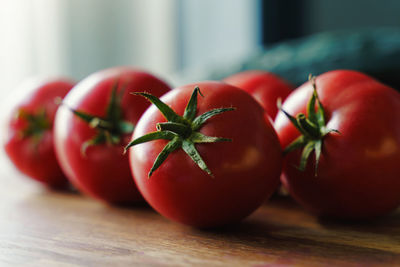 Close-up of tomatoes on table