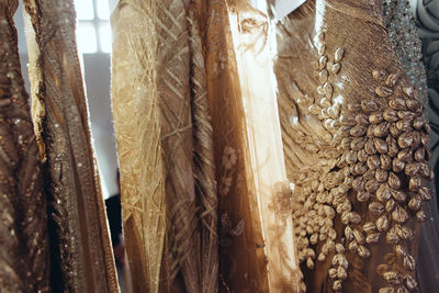 Close-up of wedding dress