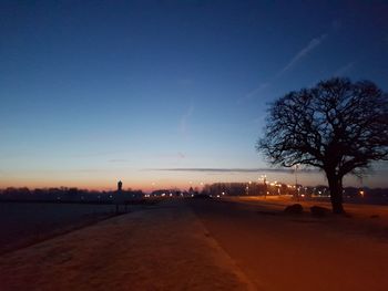 View of road at sunset