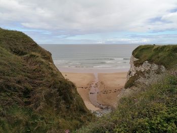 Scenic view of beach against sky