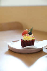 Close-up of cake on table