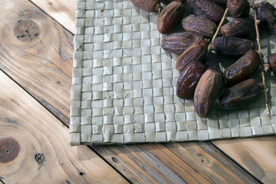 High angle view of bread on table