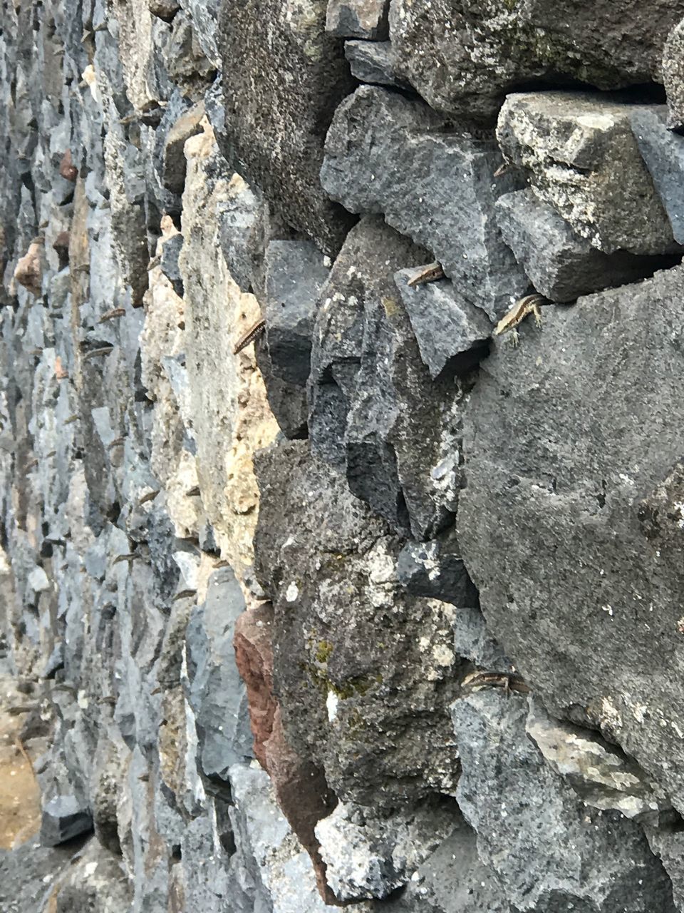 FULL FRAME SHOT OF ROCKS ON WALL