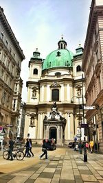 People on street in city