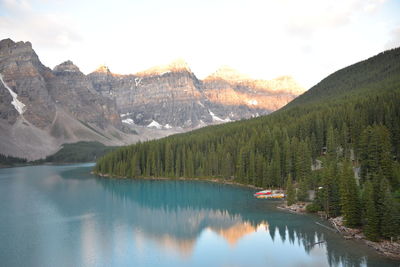 Scenic view of snowcapped mountains