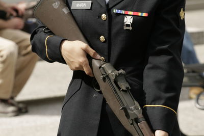 Close-up of holding guitar