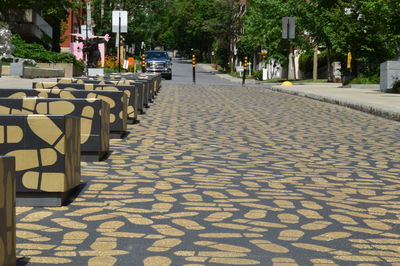 Empty road in city