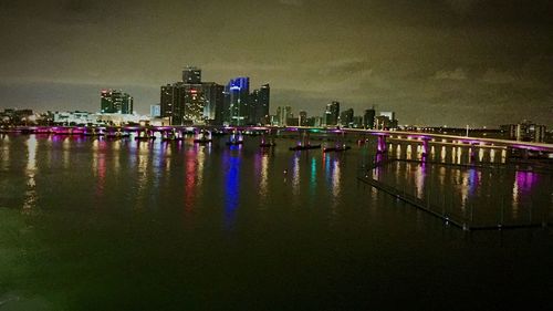 Illuminated city at night