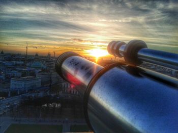 View of city at sunset