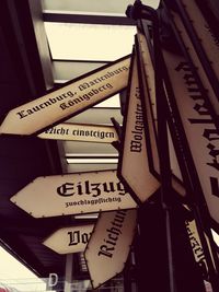 Low angle view of information sign