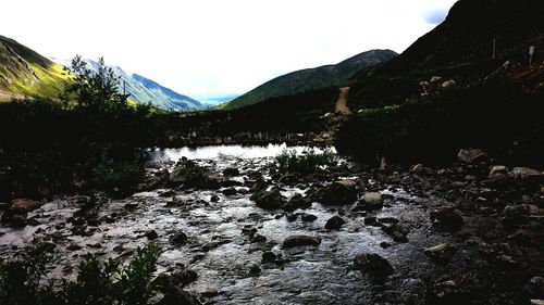 Scenic view of mountains against sky