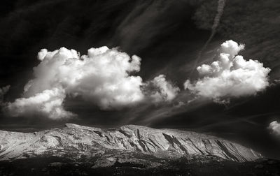 Low angle view of mountain against sky