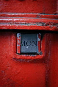 Close-up of mailbox