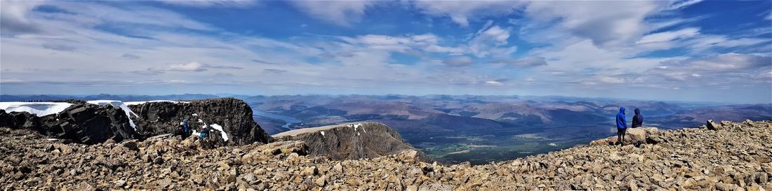 Panoramic view of landscape and mountains against sky