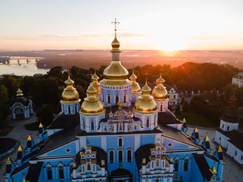 Cathedral of building against sky during sunset