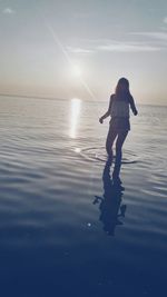 Scenic view of sea at sunset