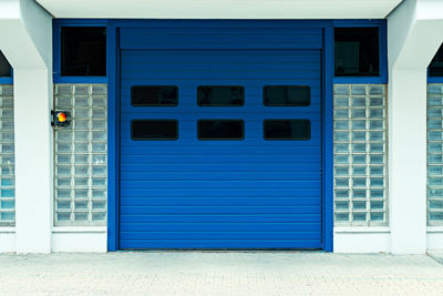 Closed door of building