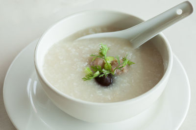 Close-up of soup in bowl