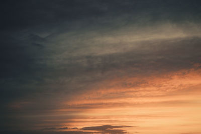 Low angle view of clouds in sky during sunset