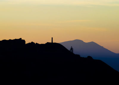 Silhouette landscape at sunset