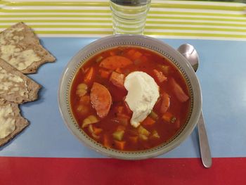 Close-up of served food