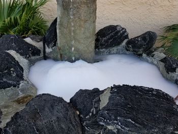 Close-up of rocks in water