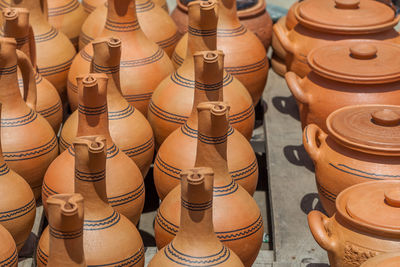 High angle view of various for sale at market