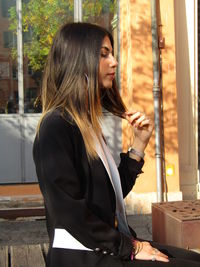 Young woman looking at camera