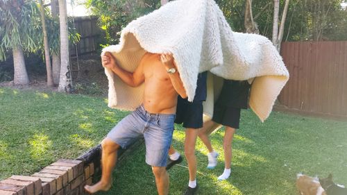 Rear view of woman looking away