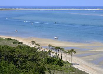 High angle view of beach against sky