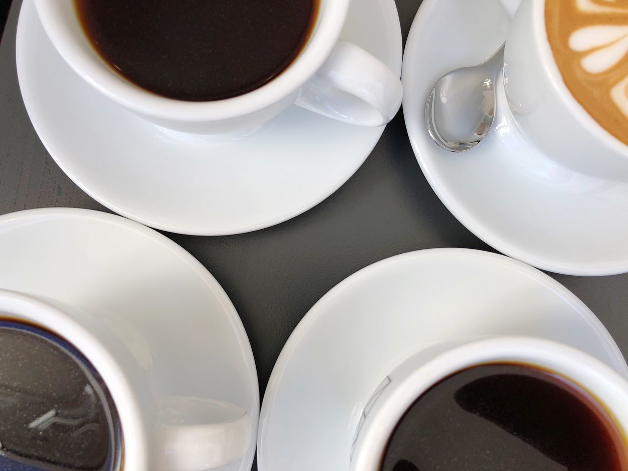 HIGH ANGLE VIEW OF COFFEE WITH CUP