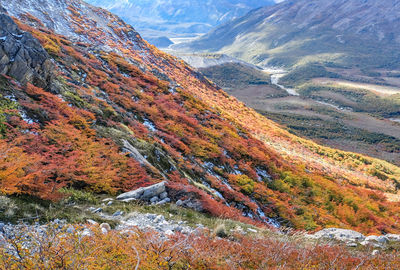 Aerial view of landscape during autumn