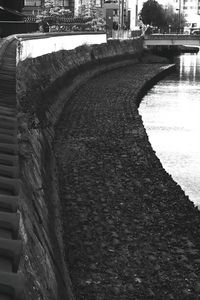 View of river against buildings