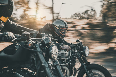 Man riding motorcycle