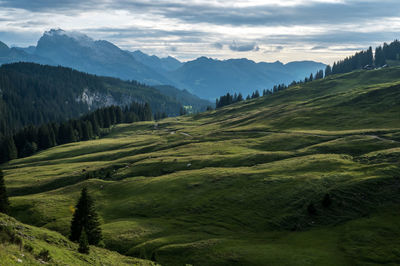 Landscape at pragel pass, glarus, switzerland