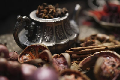 Close-up of food on table