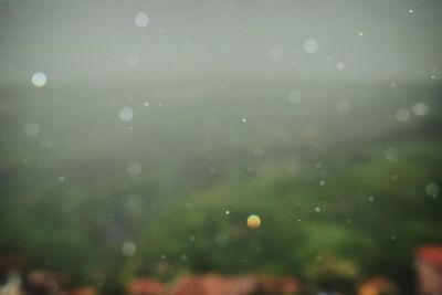 Defocused image of water drops